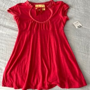 NWT FREE PEOPLE LINEN BLEND POPPY KEYHOLE